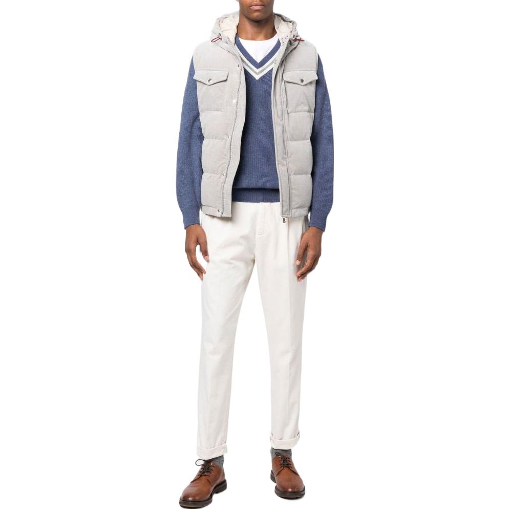 Lookbook Brunello Cucinelli 素色翻邊直筒休閒九分褲 M252DE1920-C5797