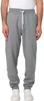 Brunello Cucinelli 灰色中腰休閒慢跑褲 固色設計。 MM8313233G-C1253 Shop Brunello Cucinelli 灰色中腰休閒慢跑褲 固色設計。 MM8313233G-C1253