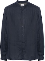 Brunello Cucinelli Solid Color Stand Collar Long Sleeve Shirt Navy Blue MQ6590625C531 Brunello Cucinelli Solid Color Stand Collar Long Sleeve Shirt Navy Blue MQ6590625C531