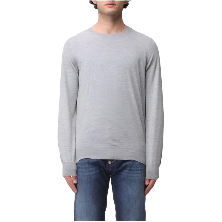 Brunello Cucinelli  Solid Gray Crewneck Knit Sweater Long Sleeve M2400100-CZ621