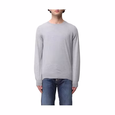 Brunello Cucinelli Solid Gray Crewneck Knit Sweater Long Sleeve M2400100-CZ621
