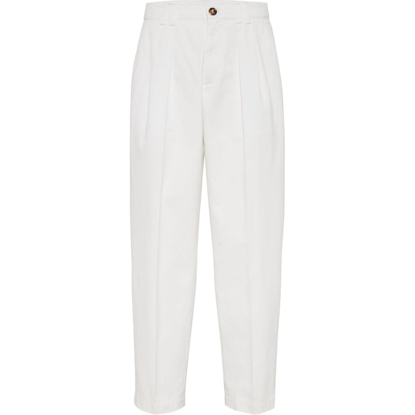Brunello Cucinelli  Solid High-Waisted Casual Pants with Hidden Zipper M244DS2430-C2200