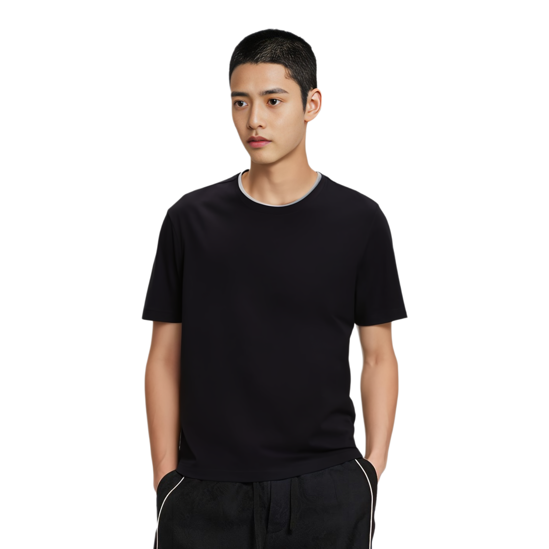 Shop Brunello Cucinelli Kaos Crewneck Slim Fit Biru Navy. M0B137427-CW893