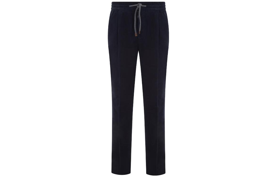 Brunello Cucinelli  Solid Navy Blue Straight-Leg Casual Pants. M280DE1920-C2517 圖 2