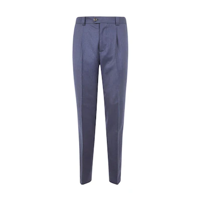Brunello Cucinelli Solid Straight-Leg Dress Pants - Blue. ME226E1450C396