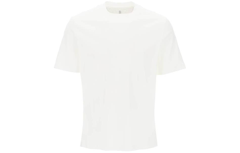 Brunello Cucinelli  Solid White Crew Neck Short Sleeve T-Shirt M0B131308-C7220 圖 2