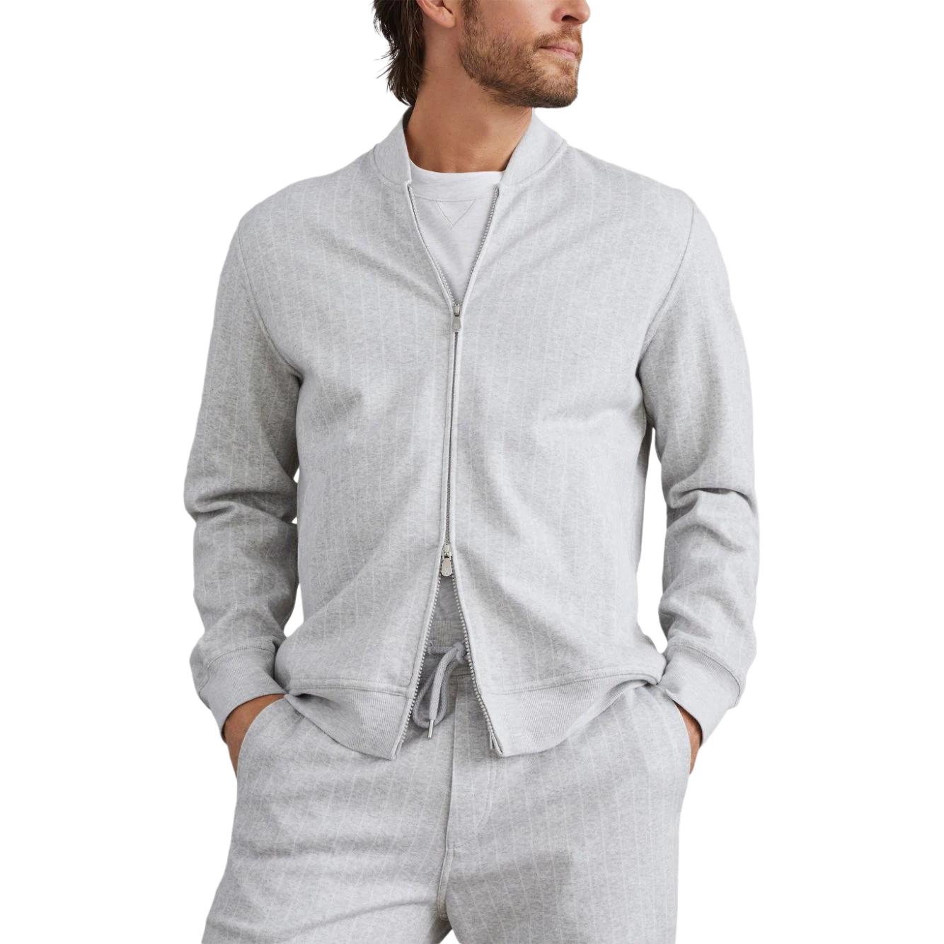 Lookbook 브루넬로 쿠치넬리 스트라이프 니트 봄버 재킷 라이트 그레이 MM8339072G-C700