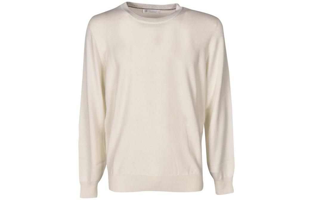 Order Brunello Cucinelli 白色羊絨圓領毛衣套頭衫 M2200100CO312