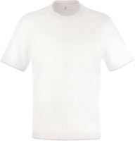 Brunello Cucinelli White Crewneck Loose Fit Plain Short Sleeve T-Shirt M0B137427-CW787 Brunello Cucinelli White Crewneck Loose Fit Plain Short Sleeve T-Shirt M0B137427-CW787