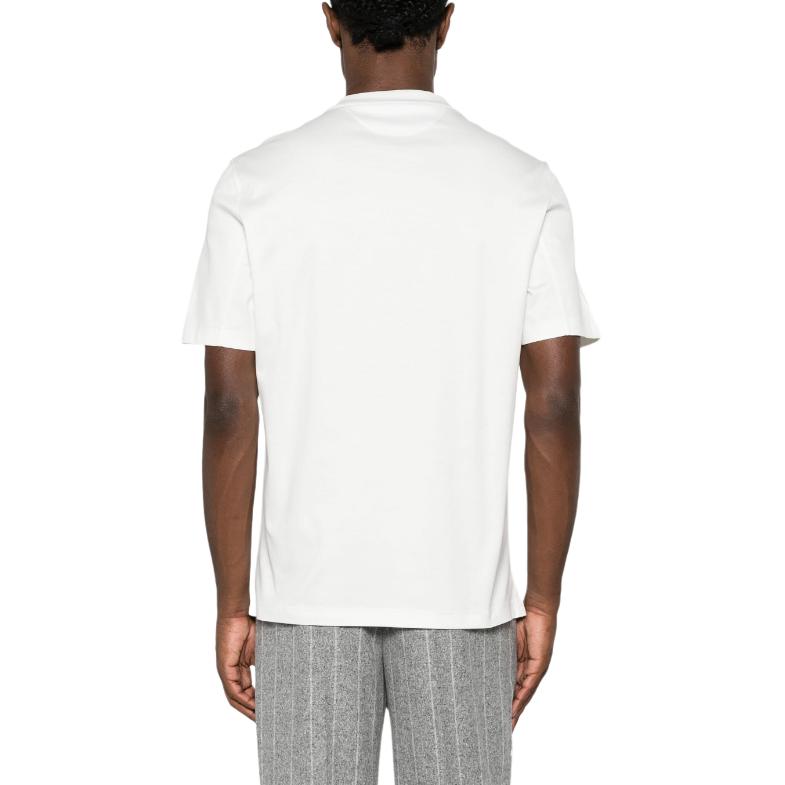 Shop Brunello Cucinelli 白色標誌短袖圓領T恤。 M0B138433-CPH87