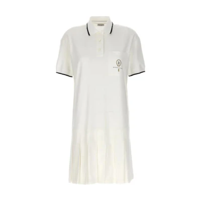 Brunello Cucinelli White Logo Print Short-Sleeve Pullover Mini Dress. ML824AEN41-C159