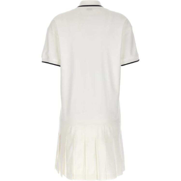 Lookbook Brunello Cucinelli 白色Logo印花短袖連身迷你洋裝 ML824AEN41-C159