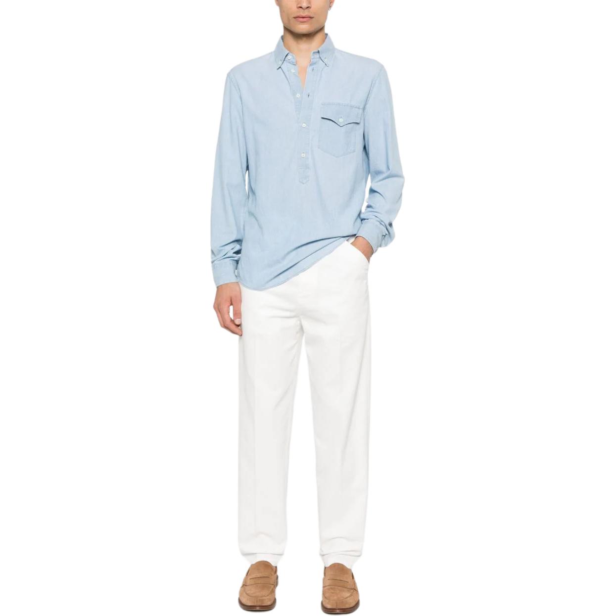 Lookbook Brunello Cucinelli 白色百褶錐形休閒拉鍊褲 M252DH0660-C2200