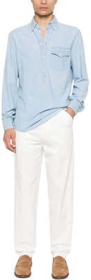 Brunello Cucinelli 白色百褶錐形休閒拉鍊褲 M252DH0660-C2200 Lookbook Brunello Cucinelli 白色百褶錐形休閒拉鍊褲 M252DH0660-C2200