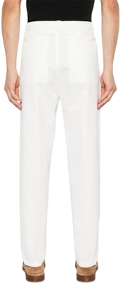 Brunello Cucinelli 白色百褶錐形休閒拉鍊褲 M252DH0660-C2200 Shop Brunello Cucinelli 白色百褶錐形休閒拉鍊褲 M252DH0660-C2200