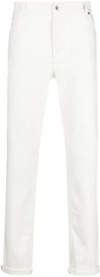 Brunello Cucinelli 白色纯色按钮直筒休闲裤 M277PD3210-C7210 Order Brunello Cucinelli 白色纯色按钮直筒休闲裤 M277PD3210-C7210