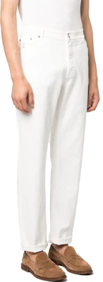 Brunello Cucinelli 白色纯色按钮直筒休闲裤 M277PD3210-C7210 Purchase Brunello Cucinelli 白色纯色按钮直筒休闲裤 M277PD3210-C7210