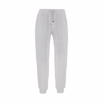 Brunello Cucinelli White Solid Drawstring Jogger Pants MW8483241G-C7220