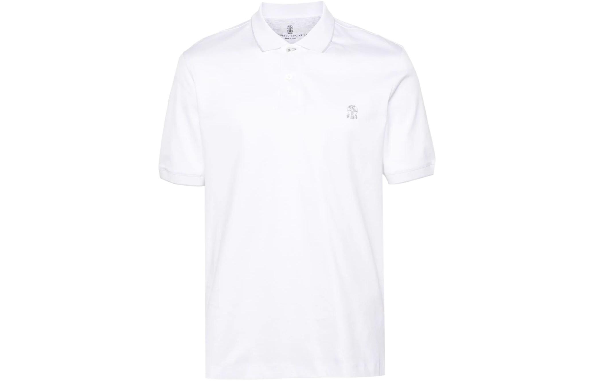 Order Brunello Cucinelli 白色短袖POLO衫 徽標刺繡設計 M0B139779G-CT489