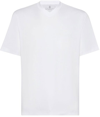 Brunello Cucinelli 白色簡約V領休閒短袖T恤 M0B131344-C6159 Buy Brunello Cucinelli 白色簡約V領休閒短袖T恤 M0B131344-C6159