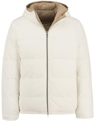 Brunello Cucinelli 白色純色拉鍊連帽外套。 MM4031944CIW06 Order Brunello Cucinelli 白色純色拉鍊連帽外套。 MM4031944CIW06