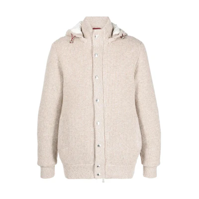 Brunello Cucinelli Beige Cashmere Hoodie Jacket M225P116-CVD11