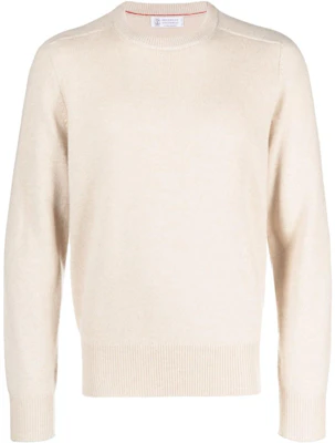 Brunello Cucinelli Beige Crewneck Pullover Sweatshirt Long Sleeve Solid Color M22707000-CS396 Buy Brunello Cucinelli Beige Crewneck Pullover Sweatshirt Long Sleeve Solid Color M22707000-CS396