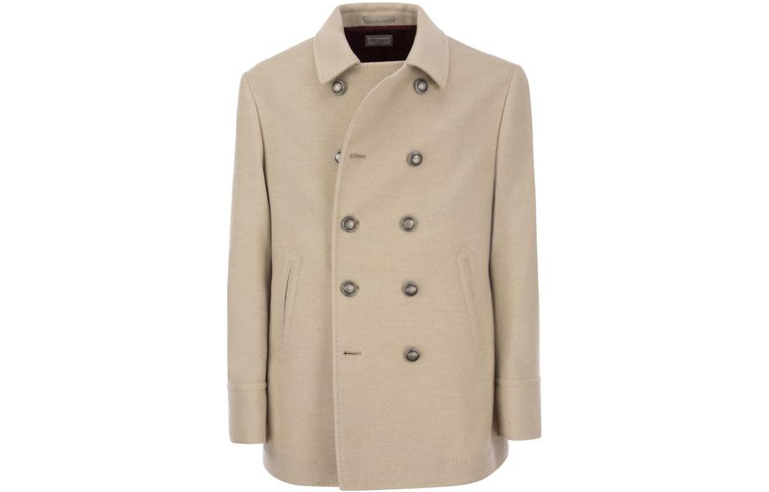 Brunello Cucinelli Beige Double-Breasted Long Sleeve Blazer Jacket MT4977008DC058