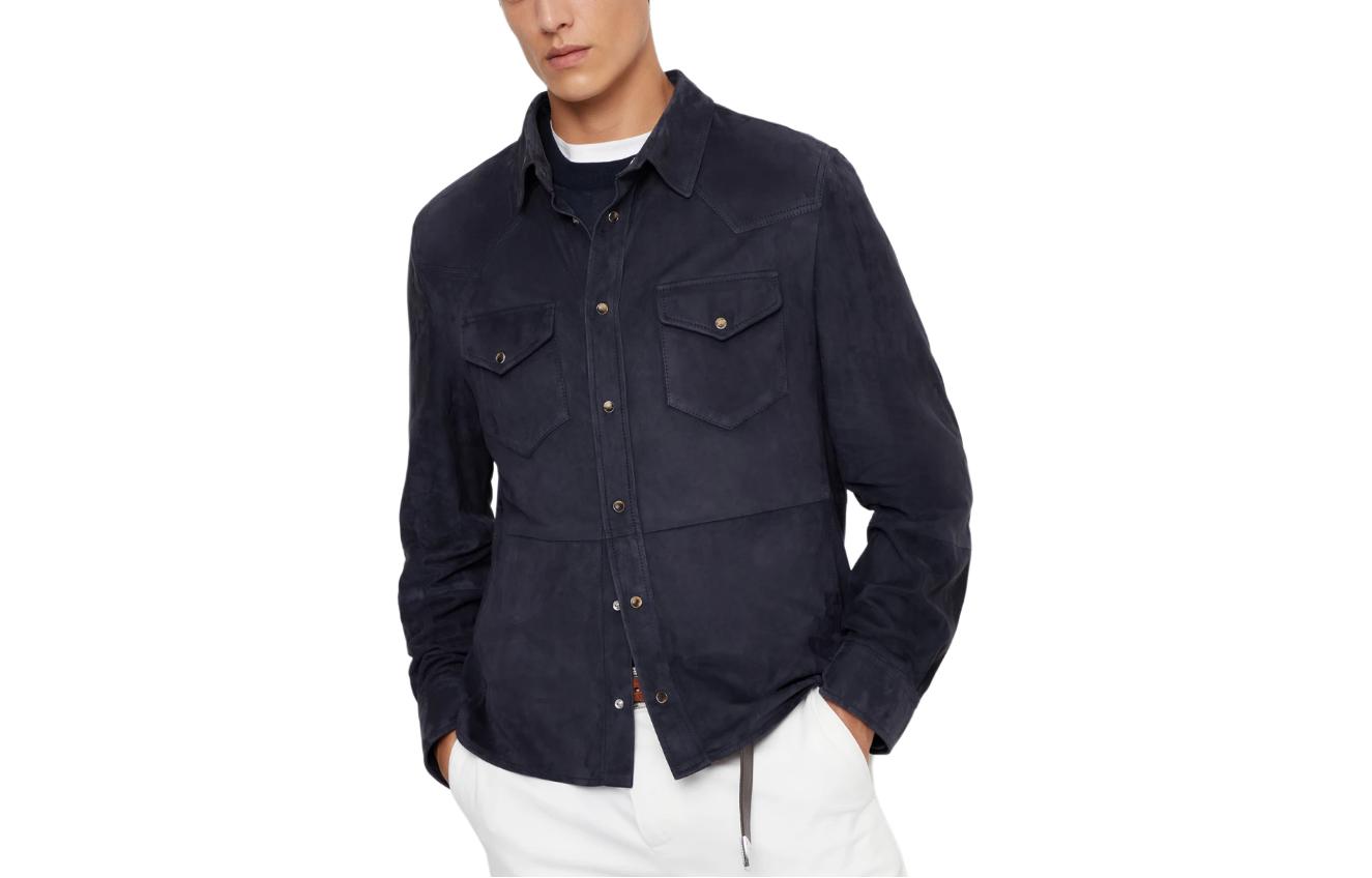 Brunello Cucinelli Black Casual Solid Single-Breasted Jacket MPCMI1721-C8884