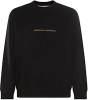 Brunello Cucinelli Black Crewneck Sweatshirt with Letter Print M0T353434-CLC80 Brunello Cucinelli Black Crewneck Sweatshirt with Letter Print M0T353434-CLC80