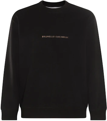 Brunello Cucinelli Black Crewneck Sweatshirt with Letter Print M0T353434-CLC80 Buy Brunello Cucinelli Black Crewneck Sweatshirt with Letter Print M0T353434-CLC80