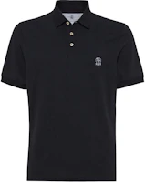 Order 布魯內洛庫奇內利男士黑色修身POLO衫搭配徽標章。 ME8548770-CGB88