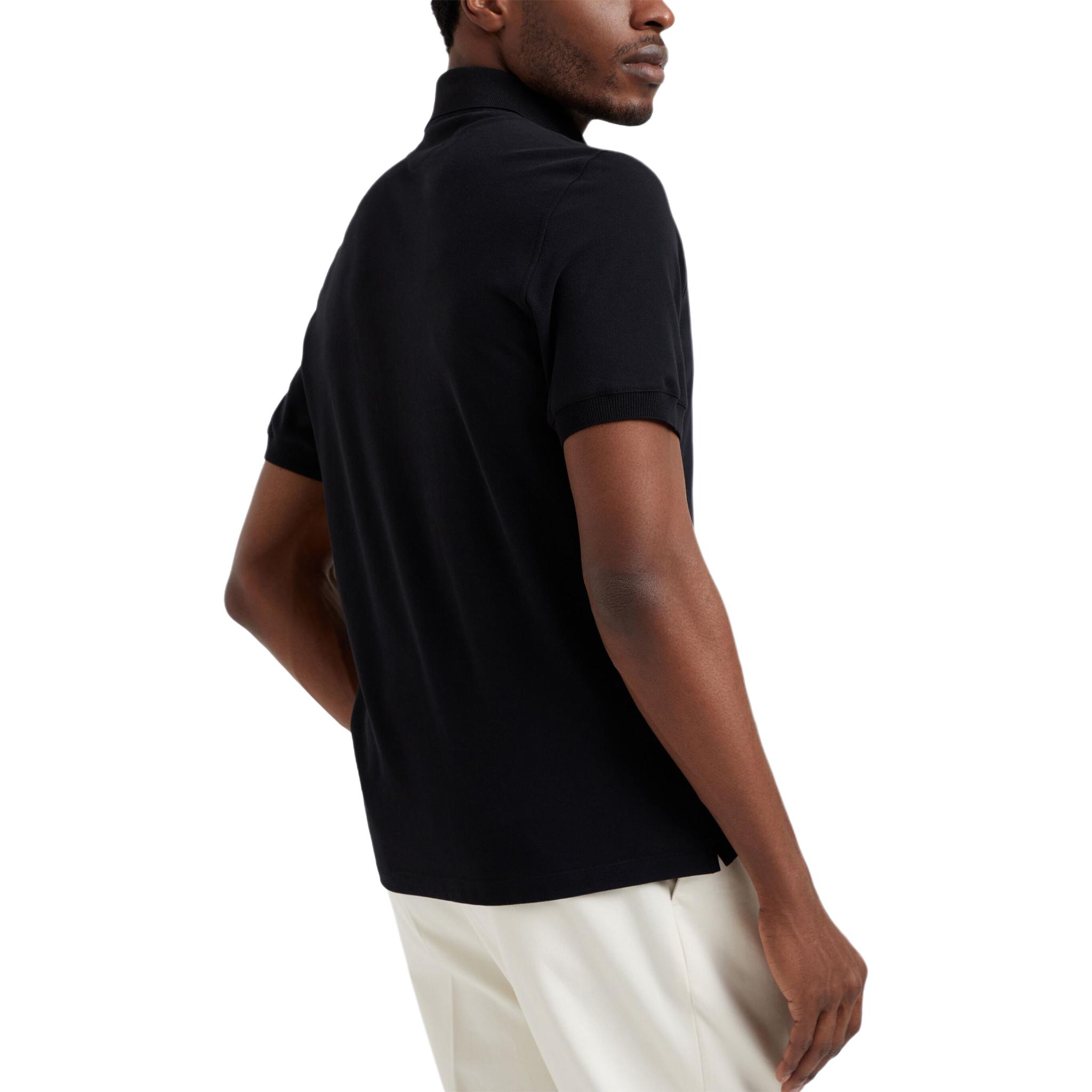 Purchase 布魯內洛庫奇內利男士黑色修身POLO衫搭配徽標章。 ME8548770-CGB88