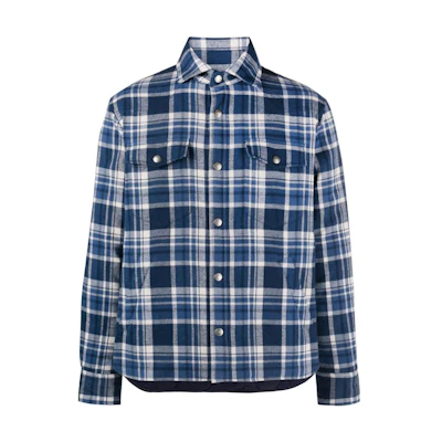 Brunello Cucinelli Blue Checkered Single-Breasted Jacket MY6146893-CDR76