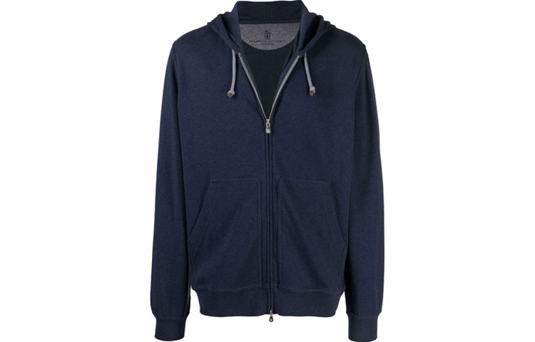 Brunello Cucinelli Blue Cotton Terry Long-Sleeve Sweatshirt 212M0T359069G-C8031