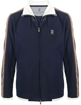 Brunello Cucinelli Blue Track Jacket with Side Stripes M0T359156G-CX889 Buy Brunello Cucinelli Blue Track Jacket with Side Stripes M0T359156G-CX889