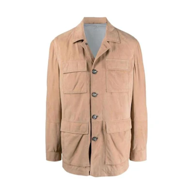 Brunello Cucinelli Brown Solid Single-Breasted Casual Jacket MPLES1839C-J045