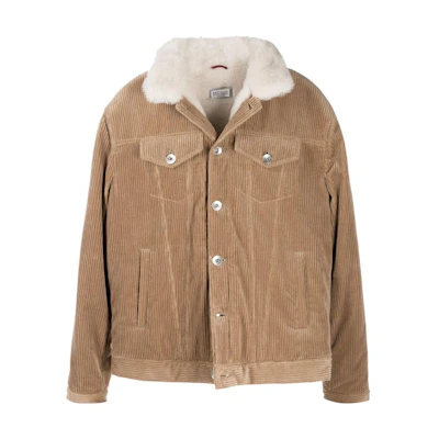 Brunello Cucinelli Brown Solid Single-Breasted Casual Jacket MQ4086427-C470