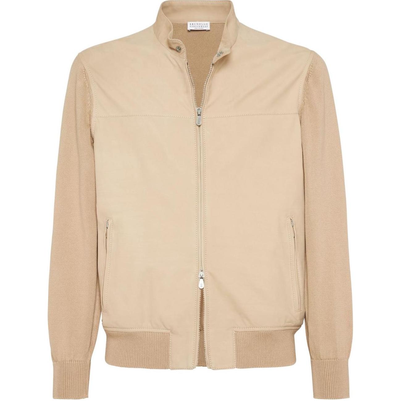 Brunello Cucinelli Brown Solid Zip-Up Slim-Fit Jacket MPNAB1938-C8890