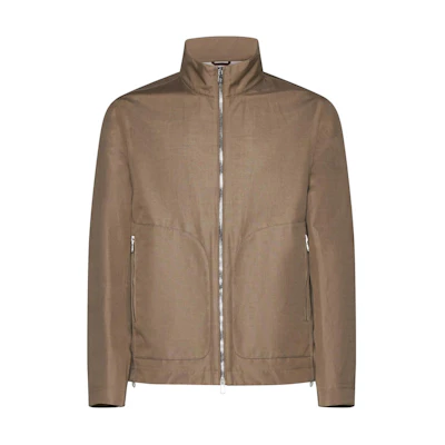 Brunello Cucinelli Brown Zip-Up Stand Collar Jacket MB4086183-CMU41