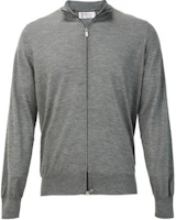 Brunello Cucinelli Cashmere Silk Zip High Neck Jacket - Gray M2300106-CG217 Brunello Cucinelli Cashmere Silk Zip High Neck Jacket - Gray M2300106-CG217