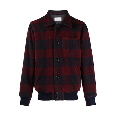 Brunello Cucinelli Checkered Single-Breasted Casual Jacket - Dark Red MY4266894-CZE28