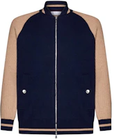 Brunello Cucinelli Color-Block Zip-Up Jacket in Navy Blue M3610861-CU715 Brunello Cucinelli Color-Block Zip-Up Jacket in Navy Blue M3610861-CU715