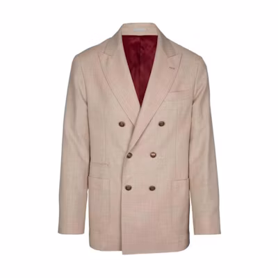 Brunello Cucinelli Double-Breasted Khaki Blazer Casual Long Sleeve Jacket MS4637BBDF-C010