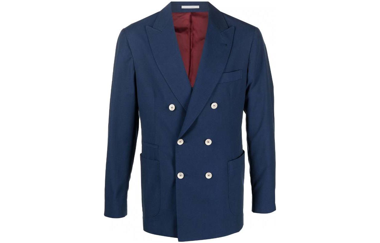 Brunello Cucinelli Double-Breasted V-Neck Suit Jacket MS4597BBD-C1008