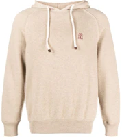 Order Brunello Cucinelli 刺繡Logo開司米連帽上衣卡其色 M22705339-GCFI10
