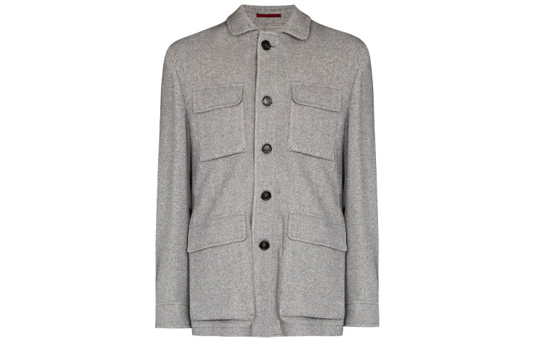 Brunello Cucinelli Four-Pocket Shirt Jacket in Gray MQ4496857CDC24