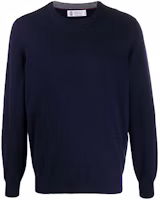 Order Brunello Cucinelli FW21 藍色羊絨圓領套頭毛衣. M2200100-CW425