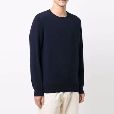 Brunello Cucinelli FW21 藍色羊絨圓領套頭毛衣. M2200100-CW425 Shop Brunello Cucinelli FW21 藍色羊絨圓領套頭毛衣. M2200100-CW425