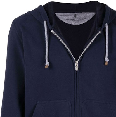 ブルネロクチネリ FW21 ブルー リブ ジップアップ フーディ ジャケット MTU149069G-C6134 Details for ブルネロクチネリ FW21 ブルー リブ ジップアップ フーディ ジャケット MTU149069G-C6134